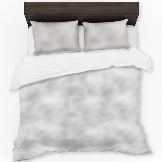 White And Grey Gloss Duvet Cover Set