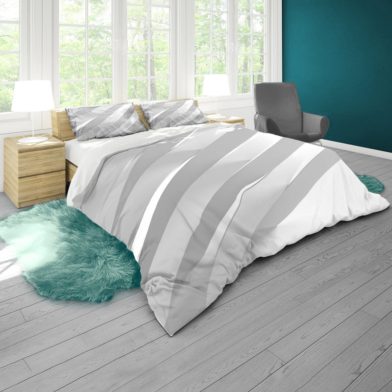 White Beams Duvet Cover Set