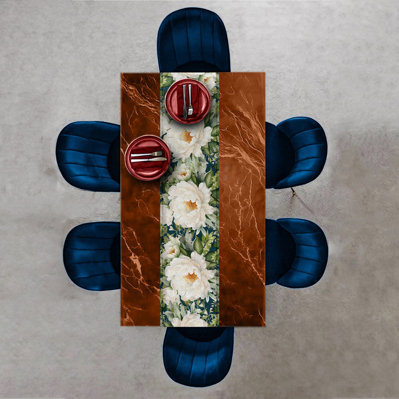 White Blooming Peony Bush Table Runner By Mark Van Vuuren