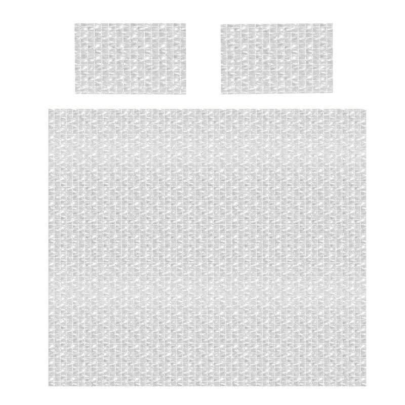 White Diamond Grid Duvet Cover Set