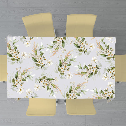 White Flower Blossoms Vines Rectangle Tablecloth by Mark van Vuuren