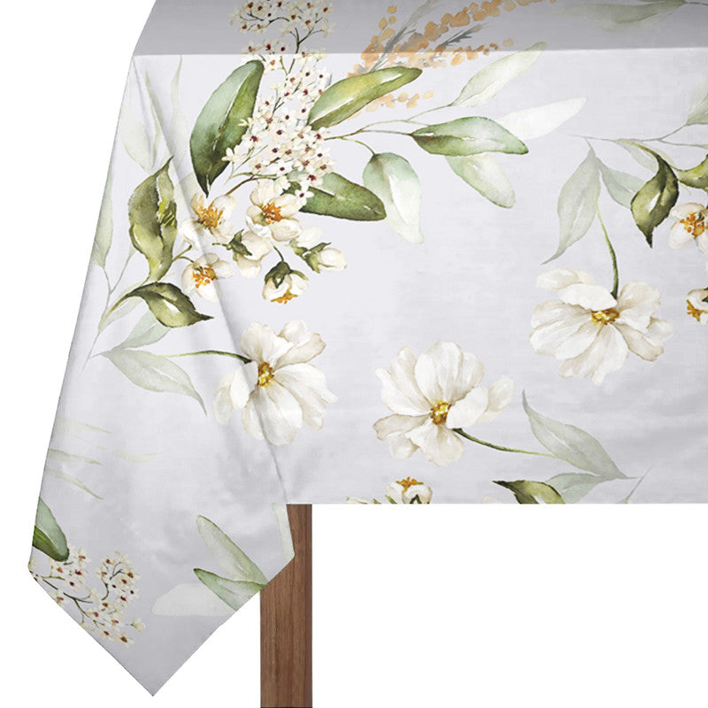 White Flower Blossoms Vines Rectangle Tablecloth by Mark van Vuuren
