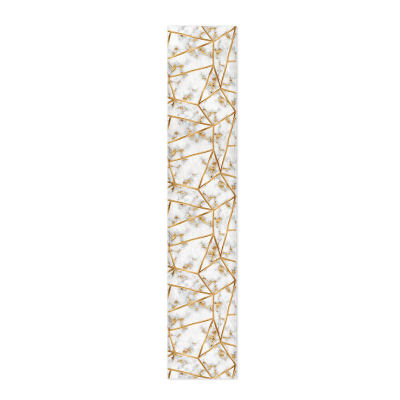 White Marble Abstract Table Runner