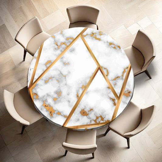 White Marble Round Tablecloth