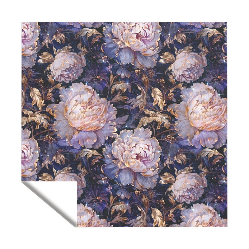 White Roses on Dark Blue Square Tablecloth