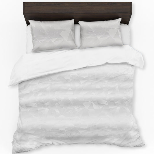 White Triangular Geometry Duvet Cover Set