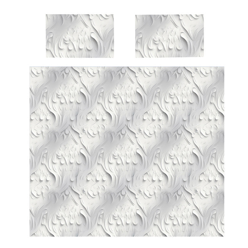 White Velflora Shadows Duvet Cover Set