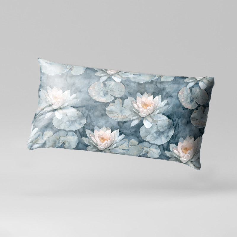 White Waterlilies Oblong Luxury Scatter