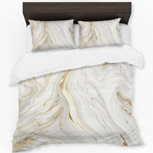 White and Gold Duvet Cover Set