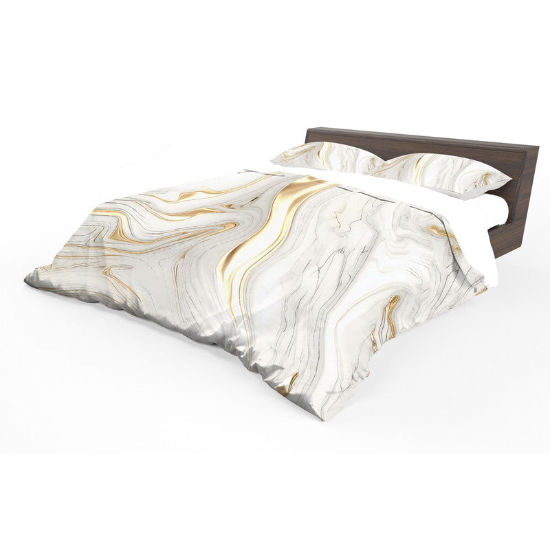 White and Gold Duvet Cover Set