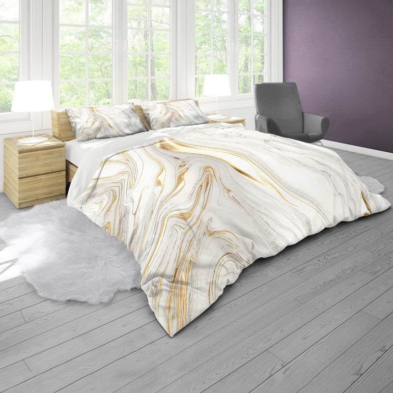 White and Gold Duvet Cover Set