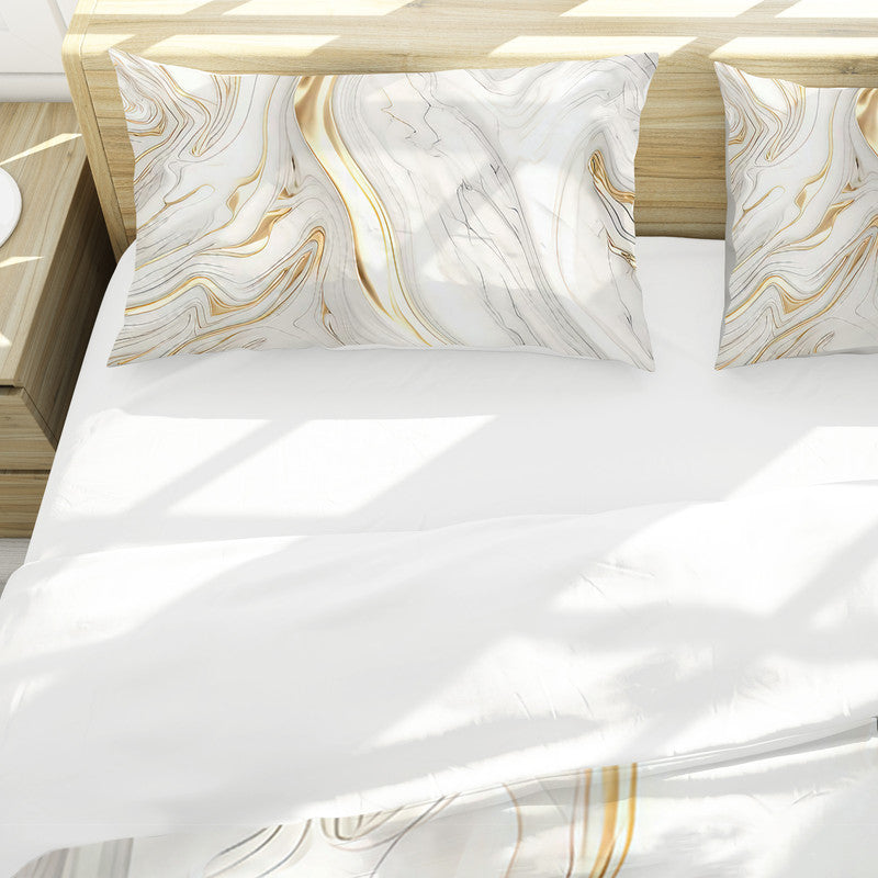 White and Gold Duvet Cover Set