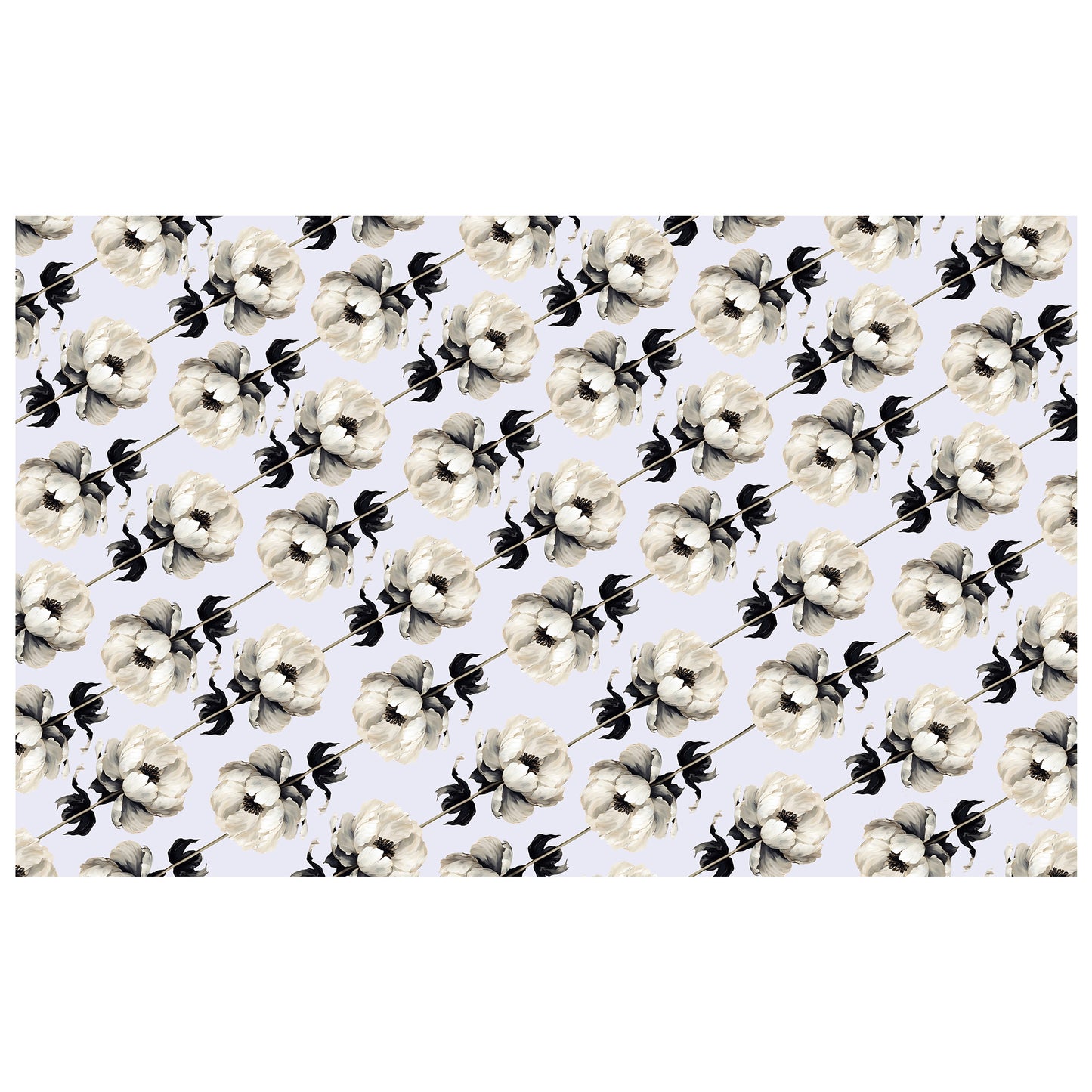 White Floral Vines Rectangle Tablecloth By Mark Van Vuuren