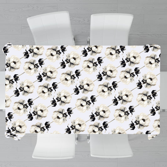 White Floral Vines Rectangle Tablecloth By Mark Van Vuuren
