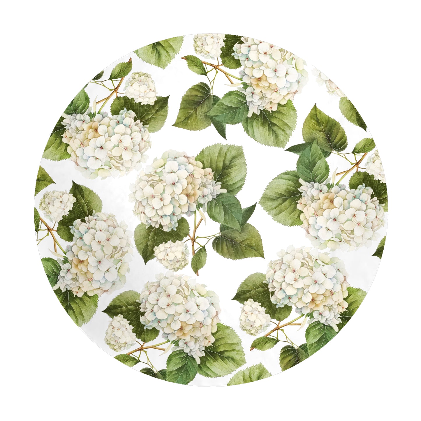 White Hydrangeas Round Tablecloth by Mark van Vuuren