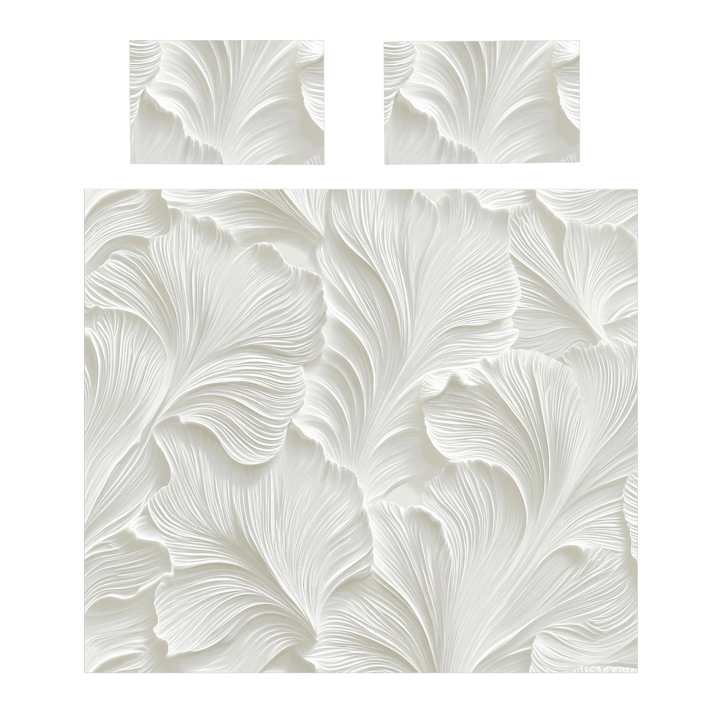 White Leaves Duvet Cover Set