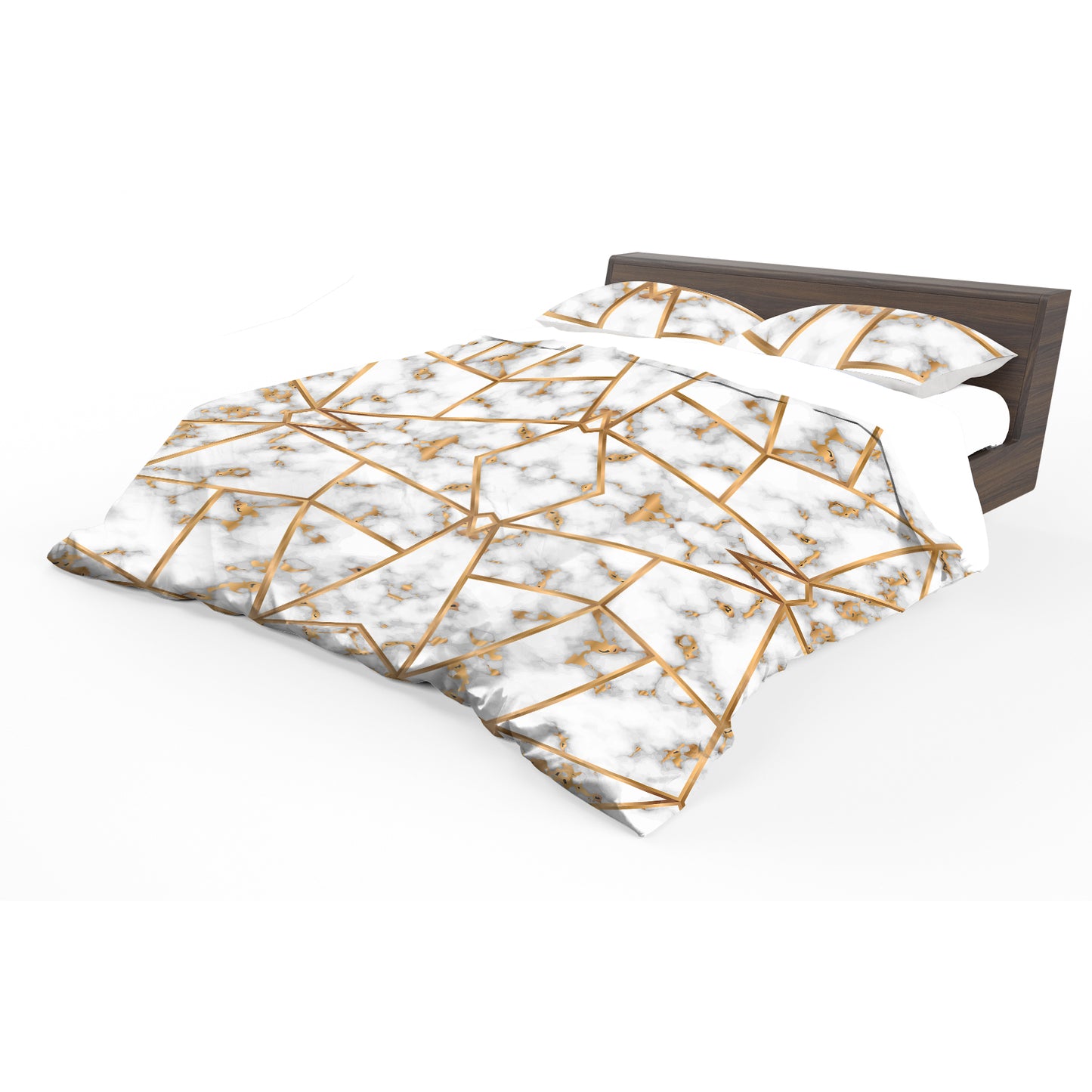 White Marble Prism Duvet Cover Set