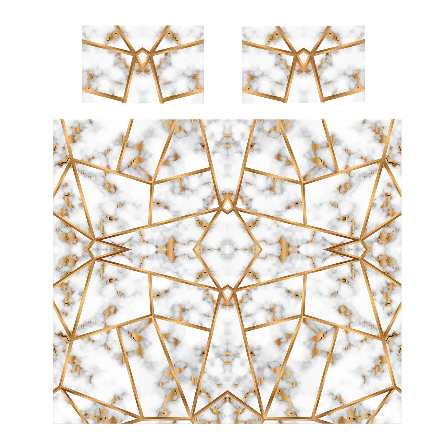 White Marble Prism Duvet Cover Set