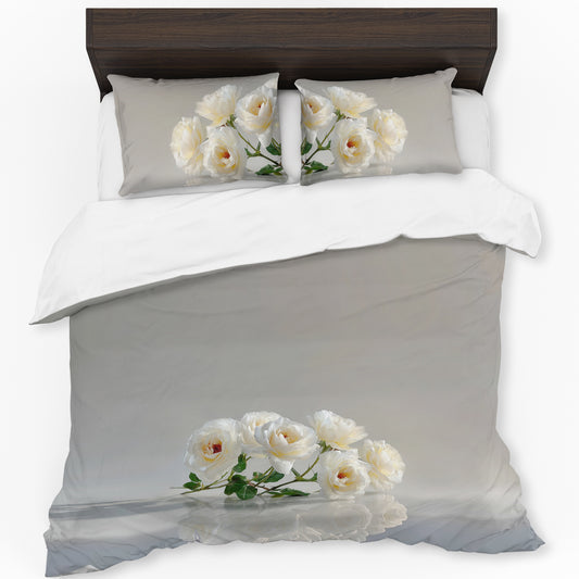 White Roses Duvet Cover Set