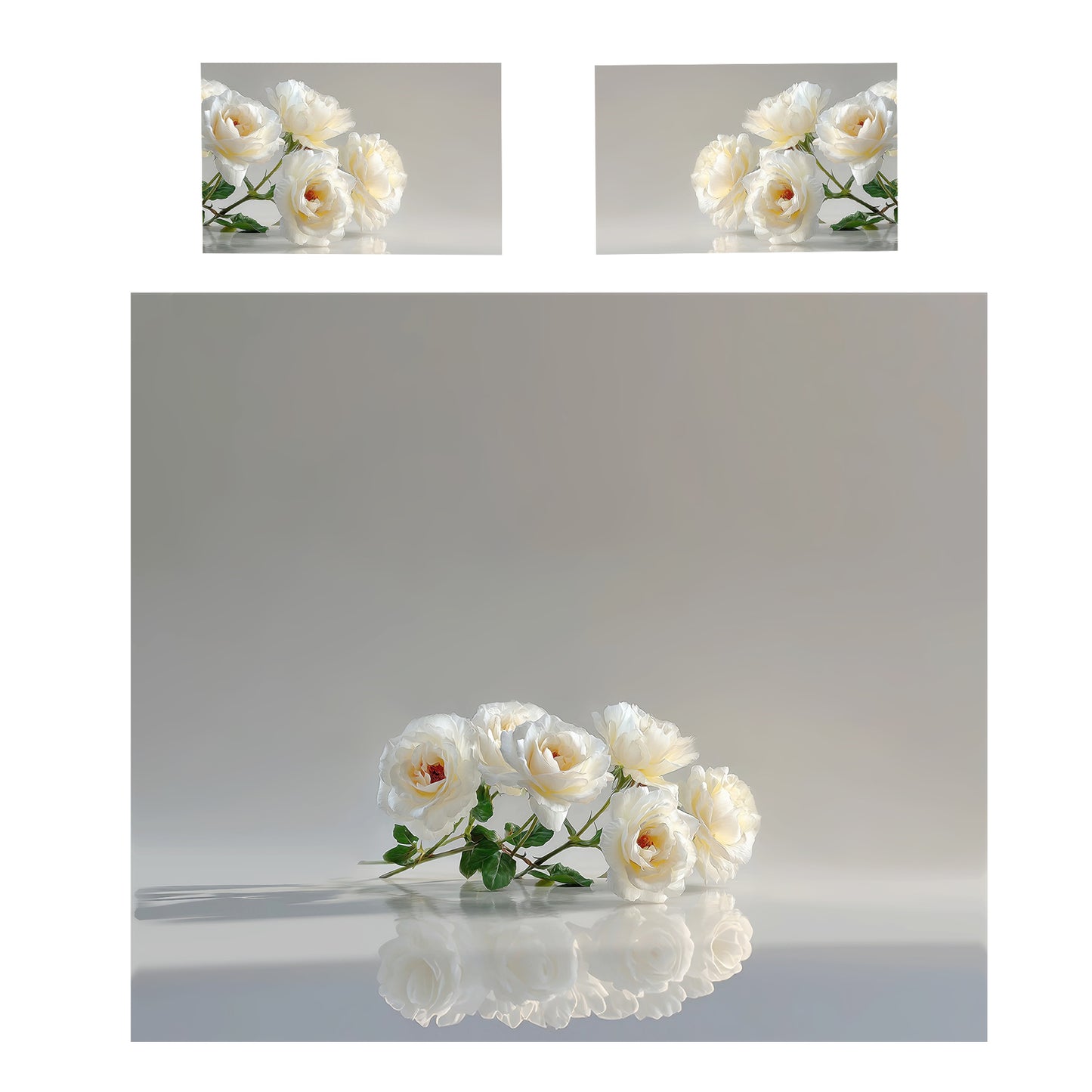 White Roses Duvet Cover Set