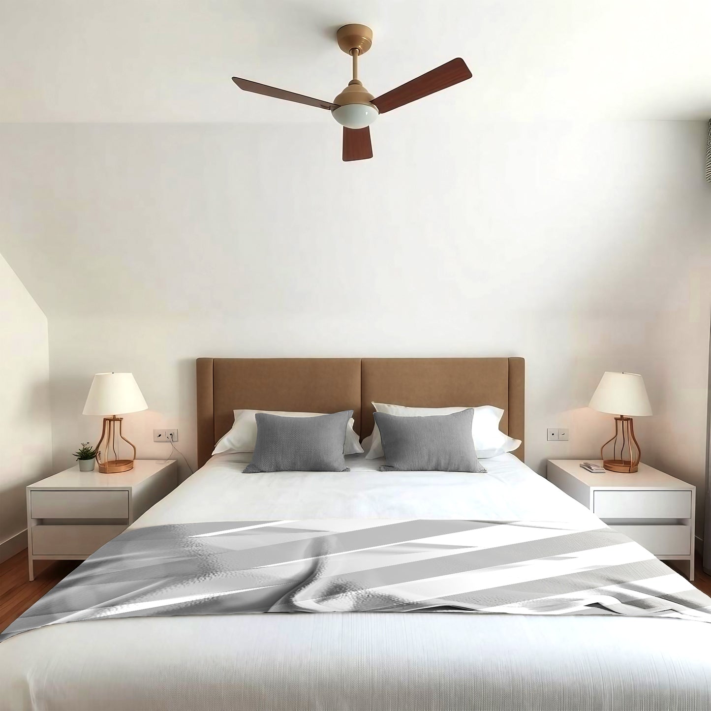 White Beams Light Bed Throw
