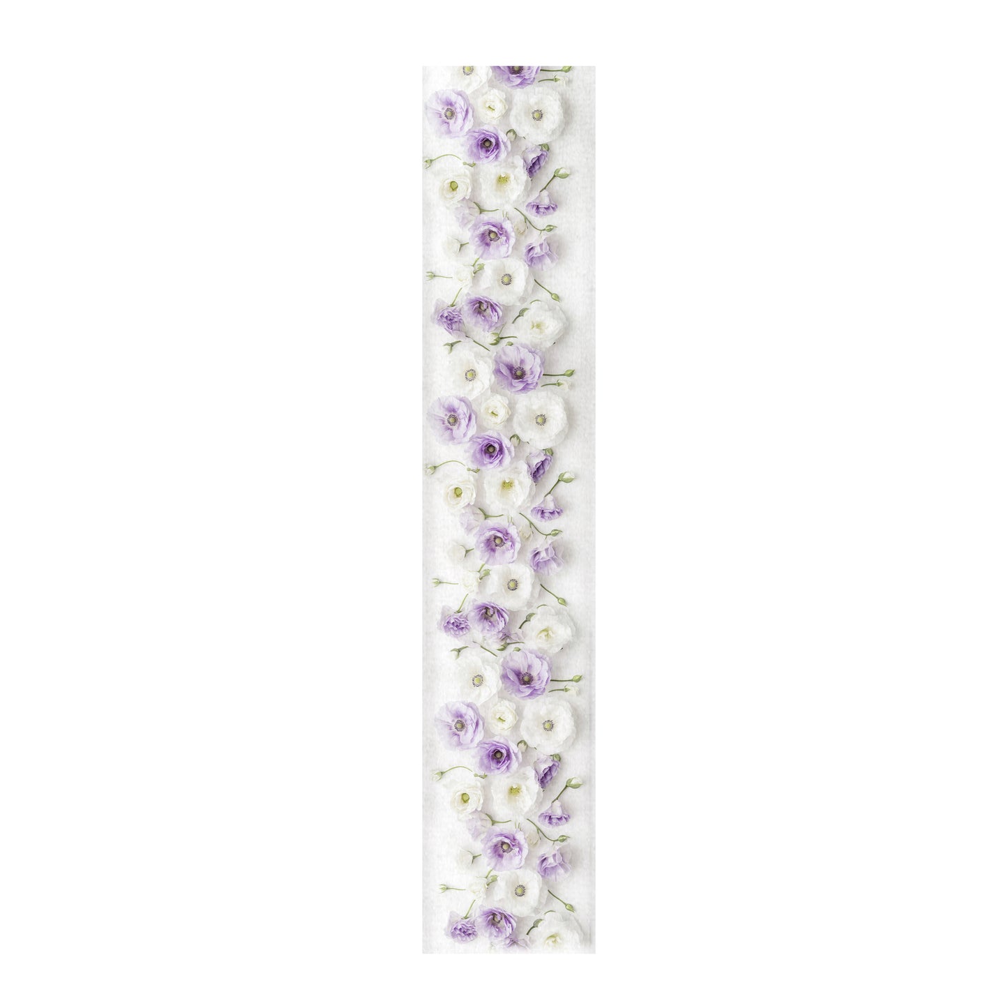 White and Lilac Floral Table Runner