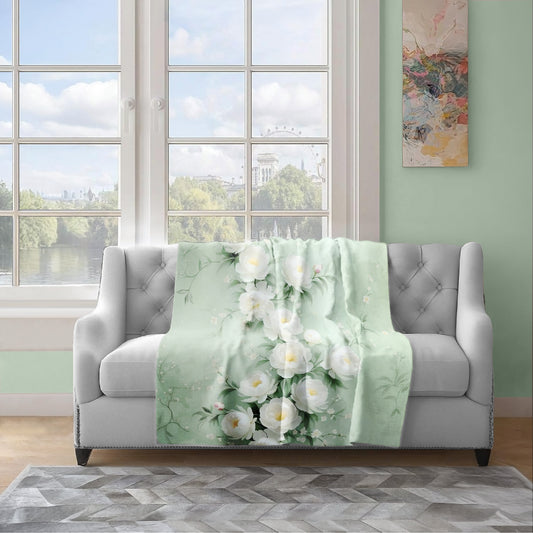 White and Pure Light Weight Fleece Blanket