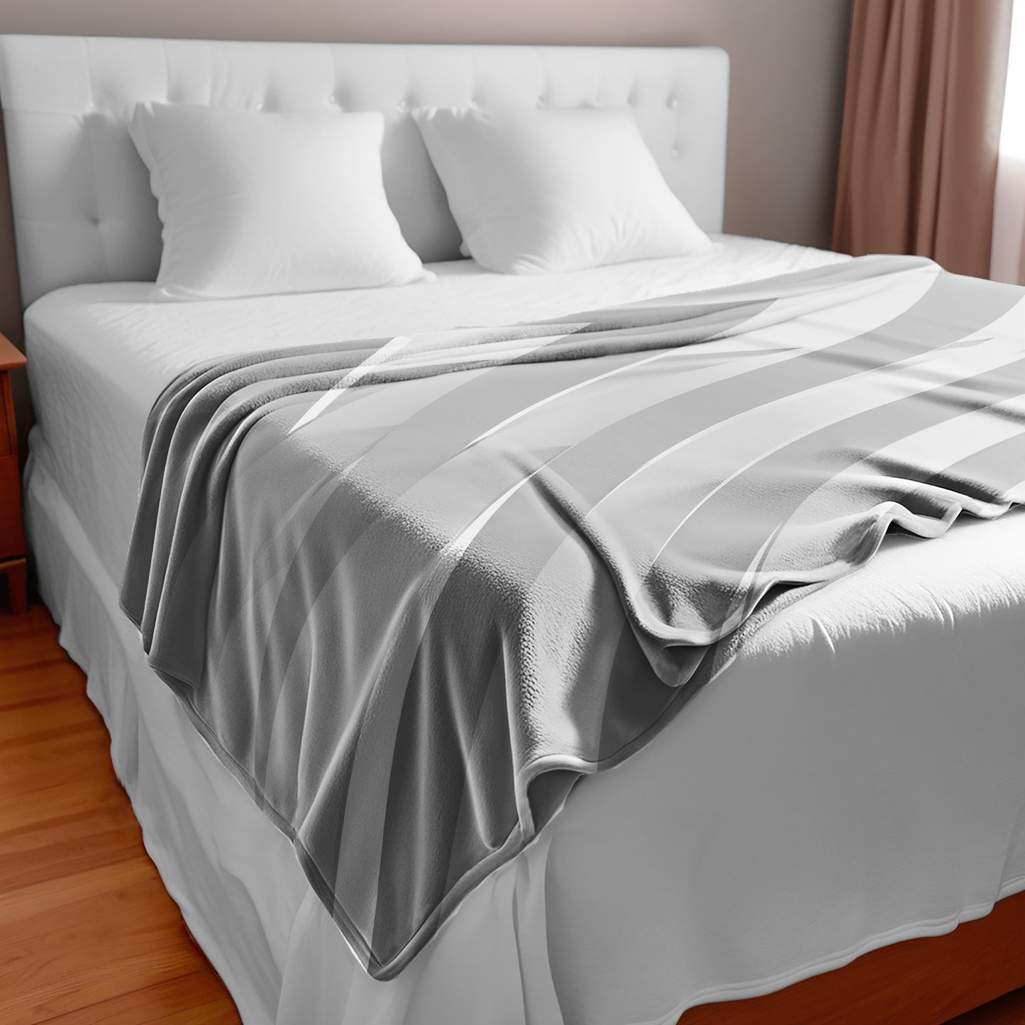 White Beams Light Bed Throw