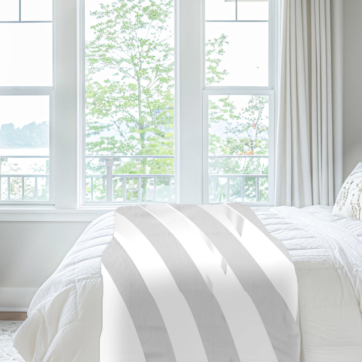 White Beams Light Bed Throw