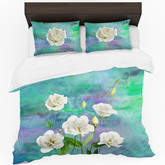 White Rose Duvet Cover Set