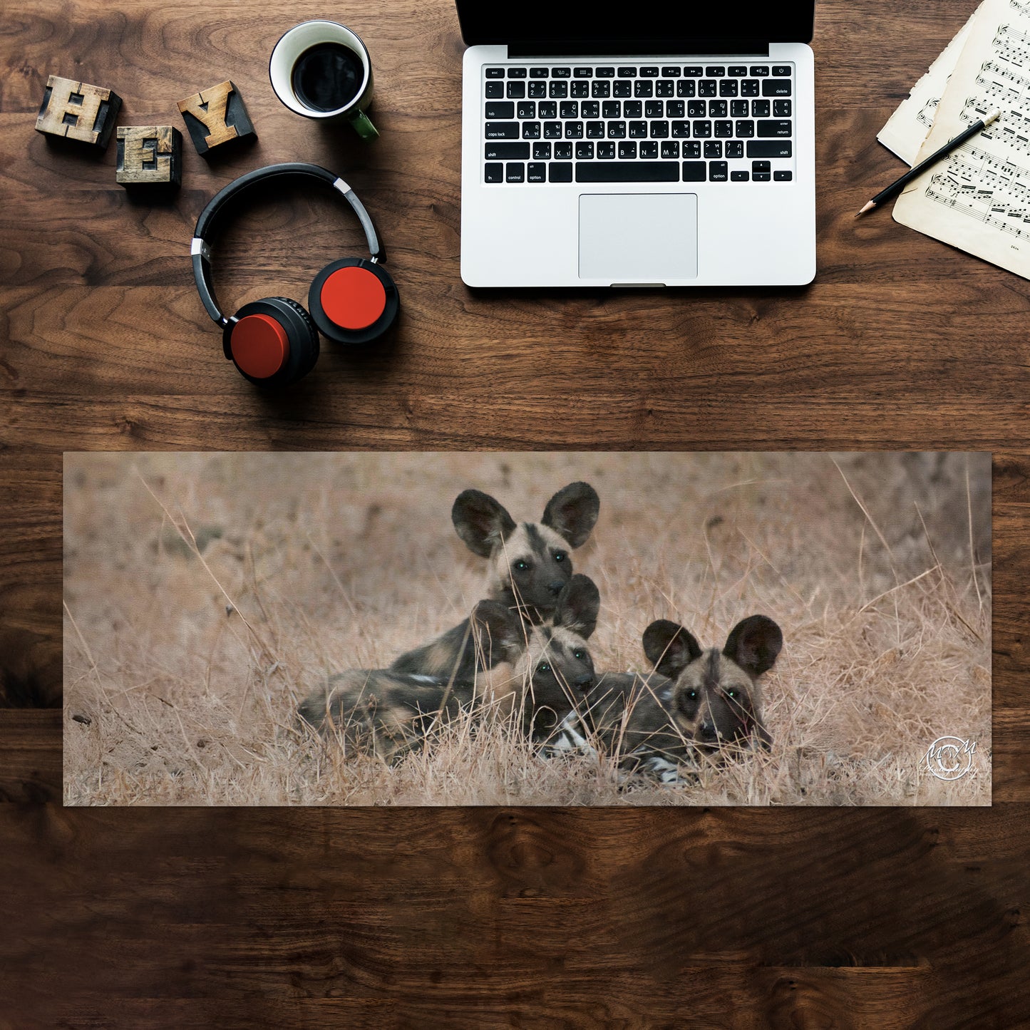 Wild Dogs Desk Pad by Ferdie Muller