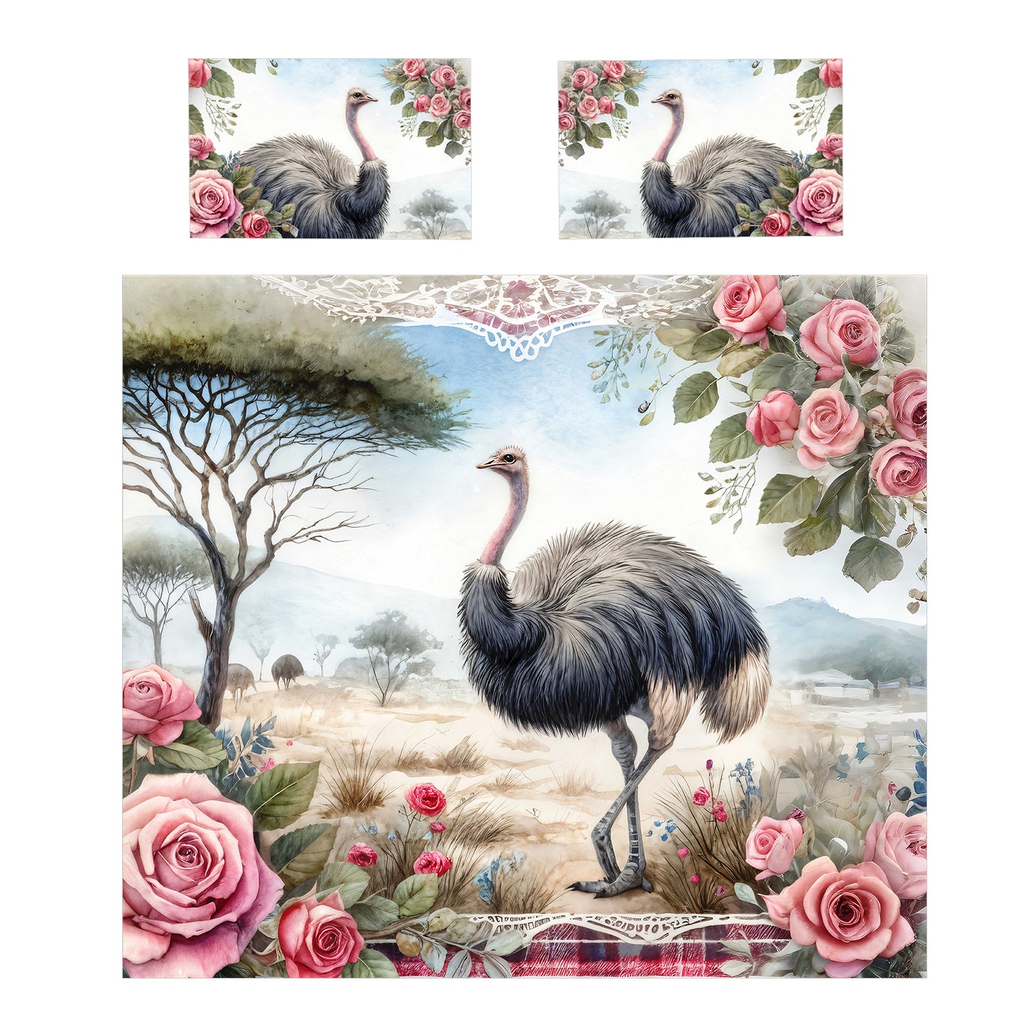 WildLife Ostrich Male Duvet Cover Set