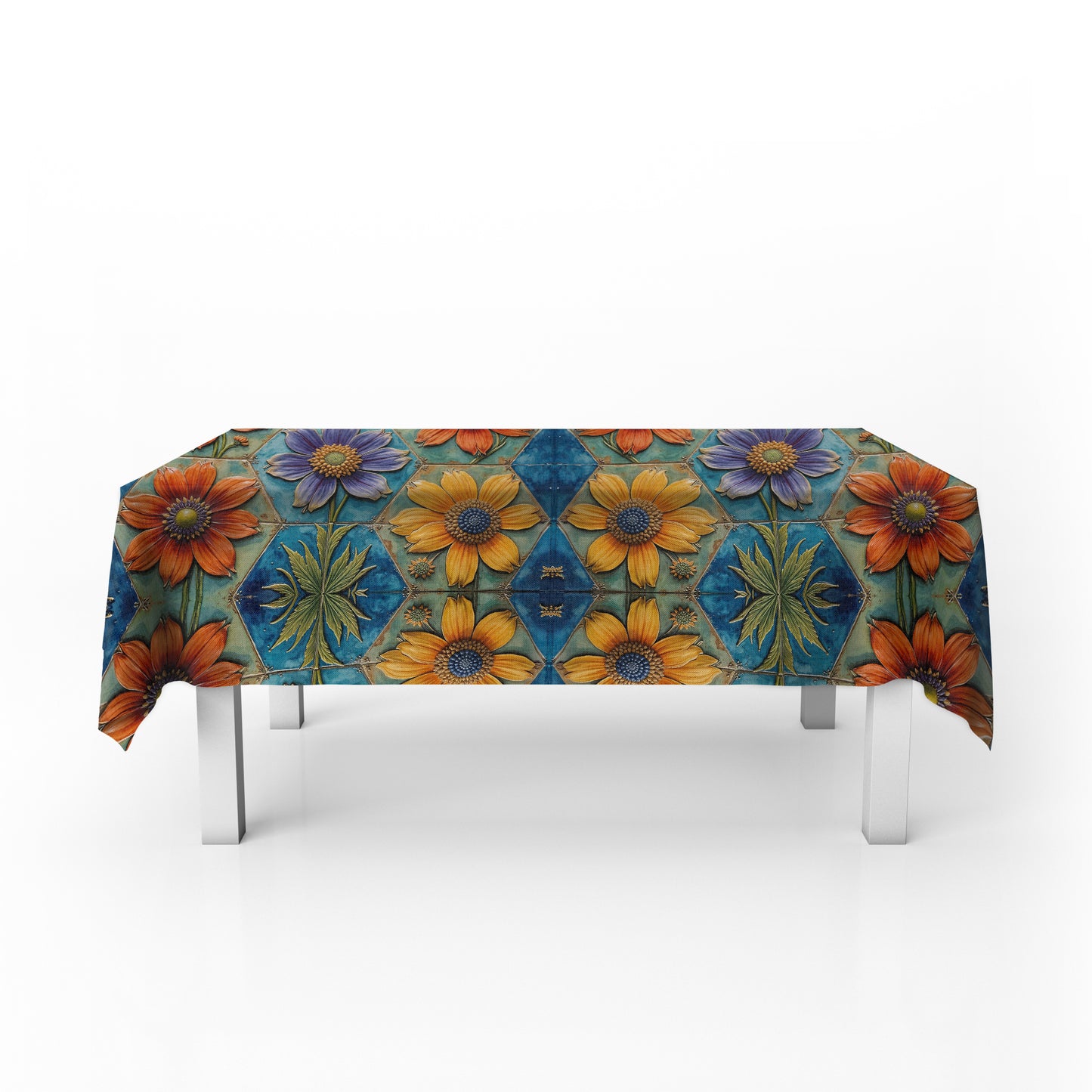 Wild Petal Pottery Rectangle Tablecloth