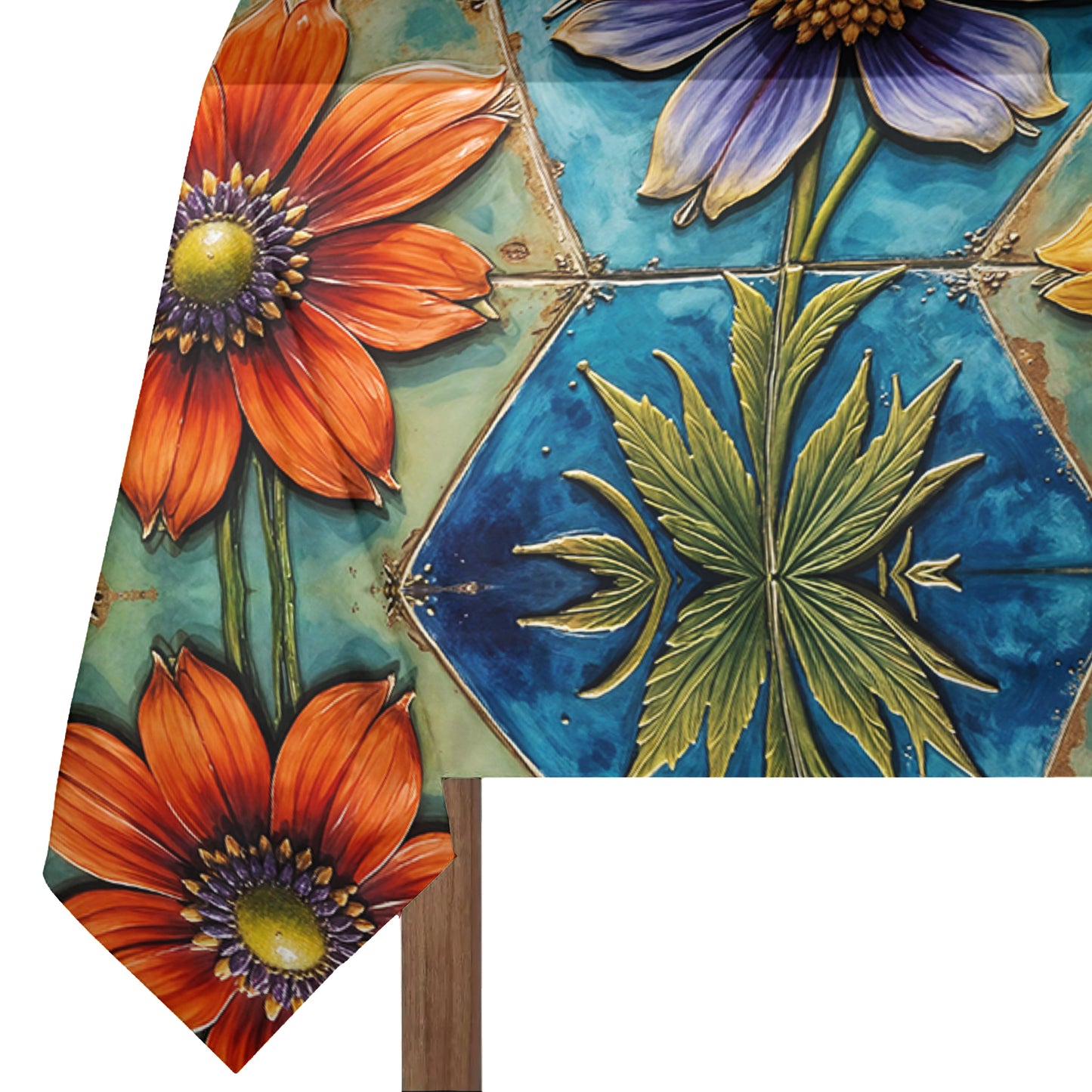 Wild Petal Pottery Rectangle Tablecloth