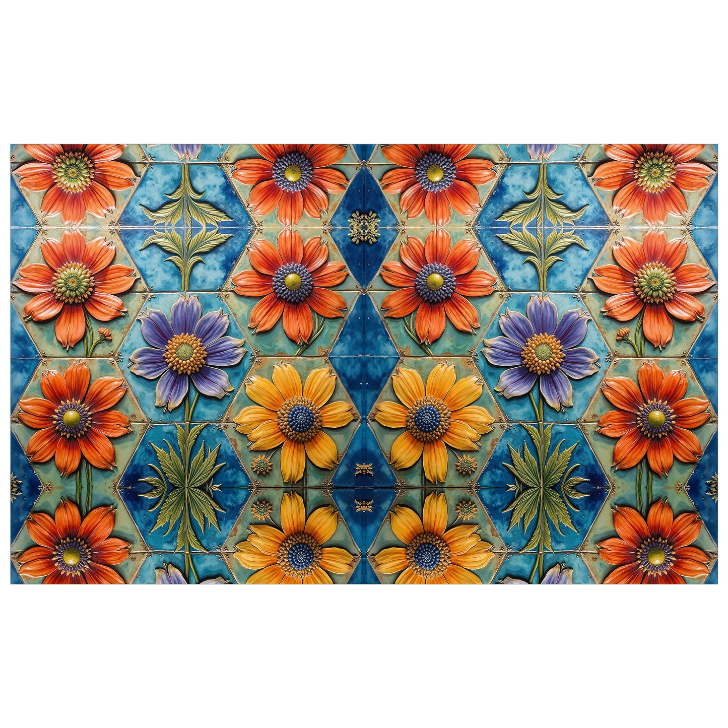 Wild Petal Pottery Rectangle Tablecloth