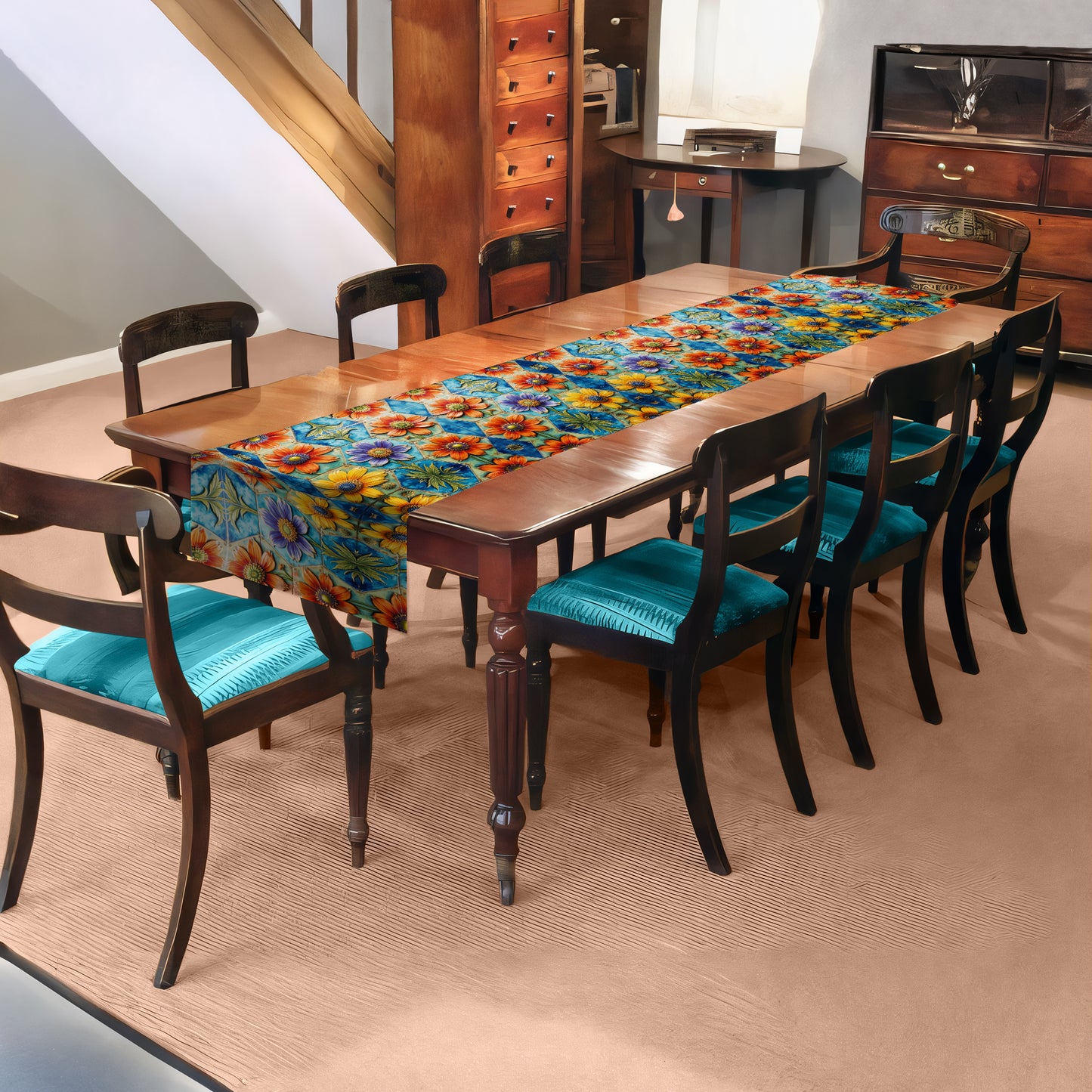 Wild Petal Pottery Table Runner