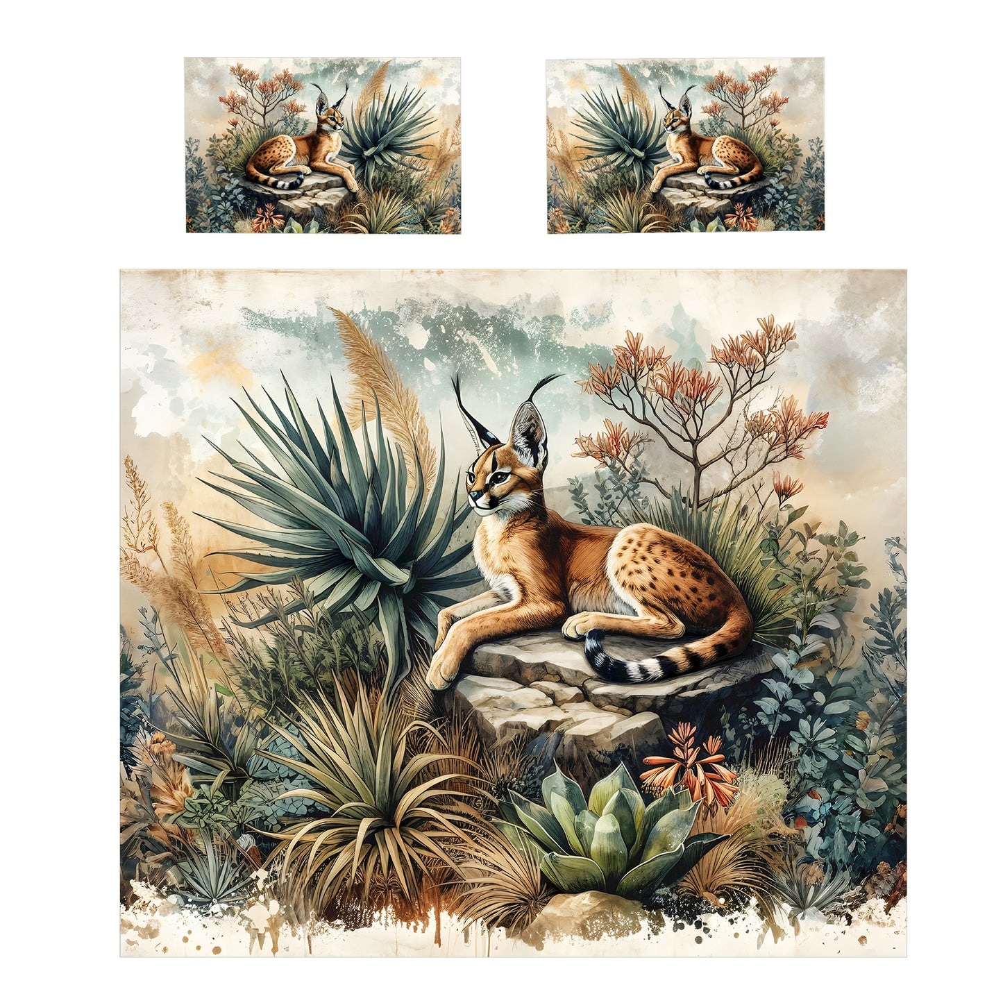 Wildlife Desert Lynx Duvet Cover Set