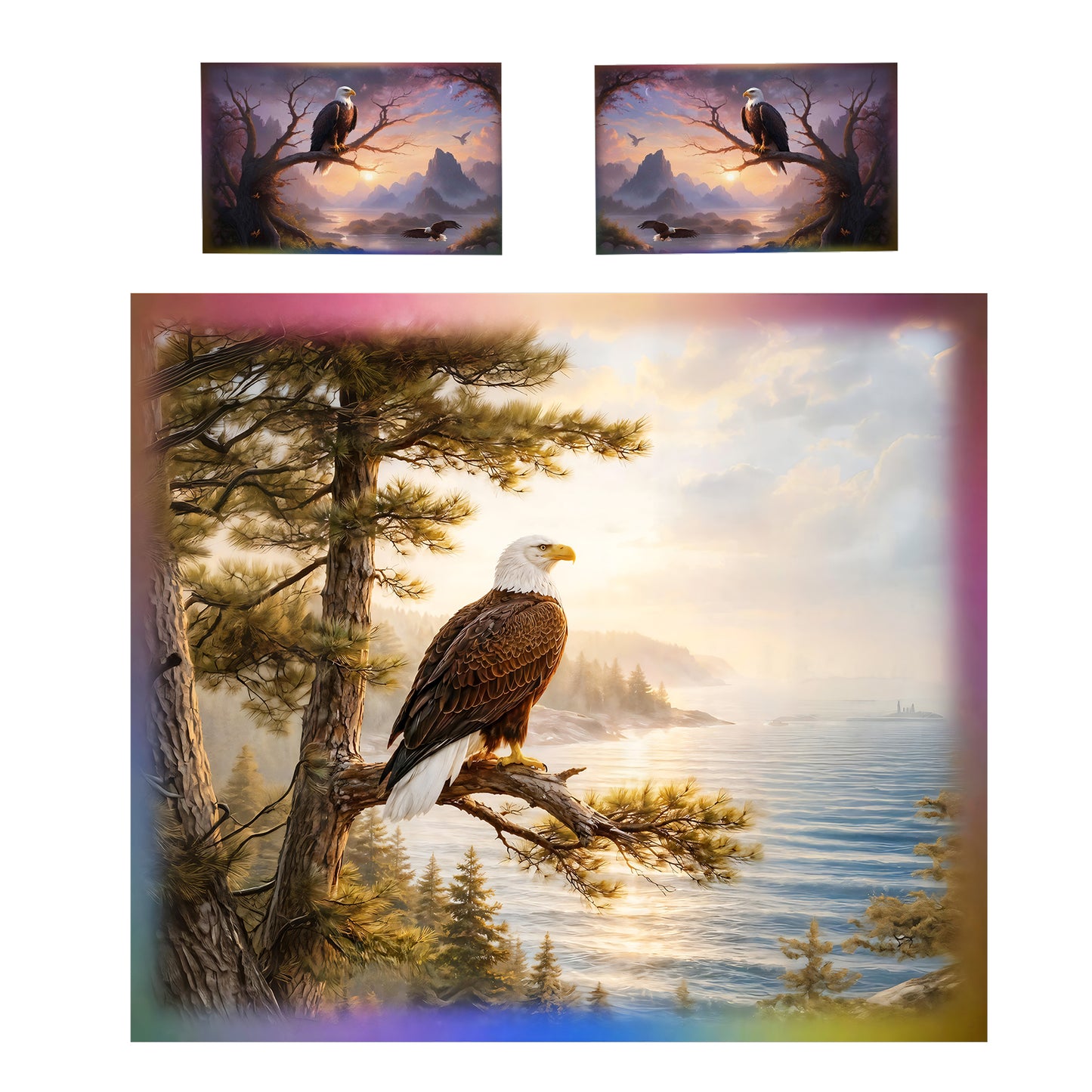 Wildlife Fish Eagle Duvet Cover Set