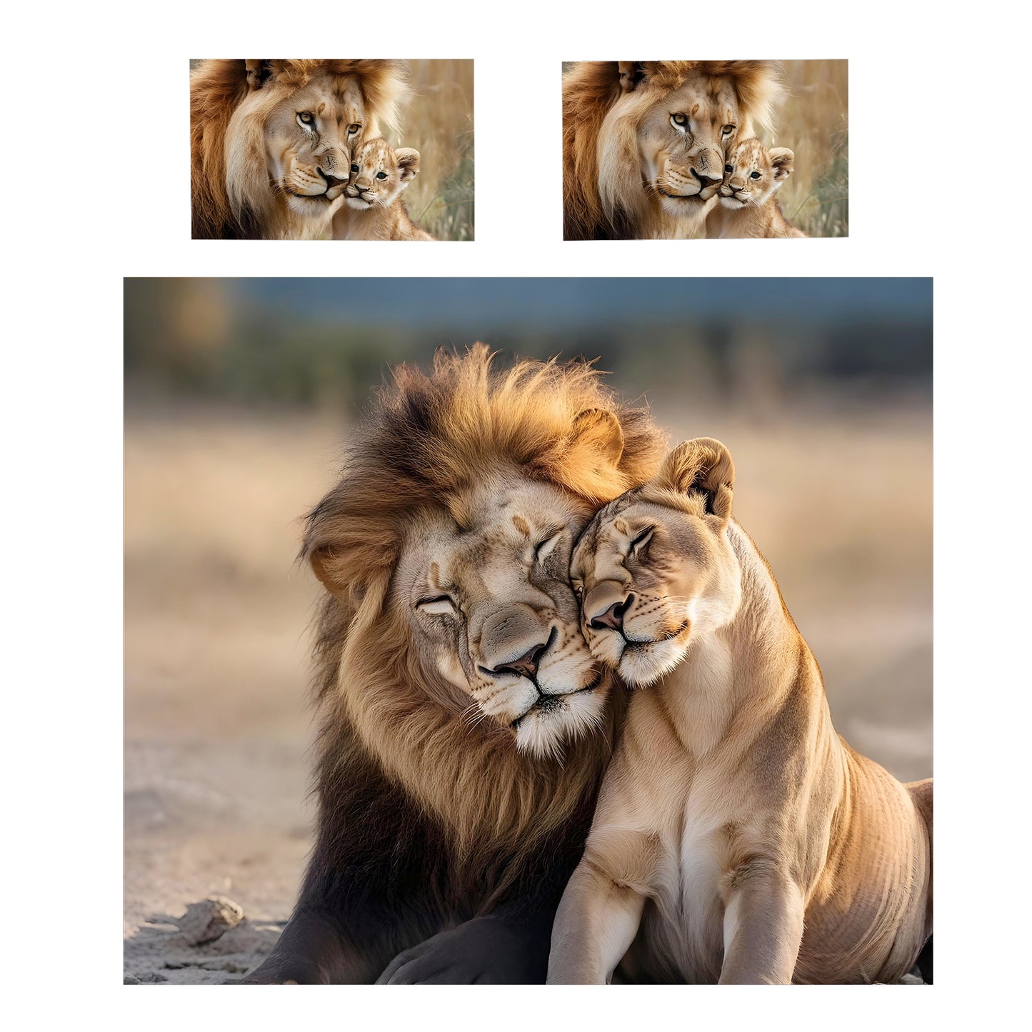 Wildlife Lion Savannah Sweethearts Duvet Cover Set