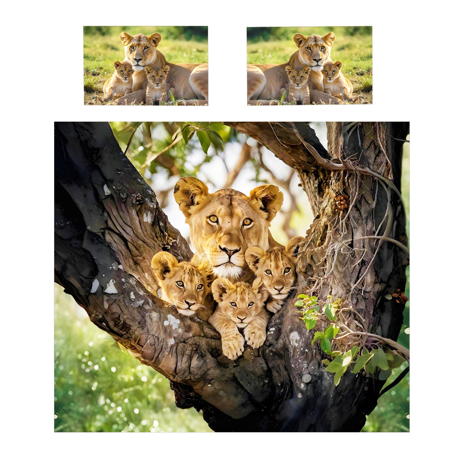 Wildlife Lions on the Lookout Duvet Cover Set