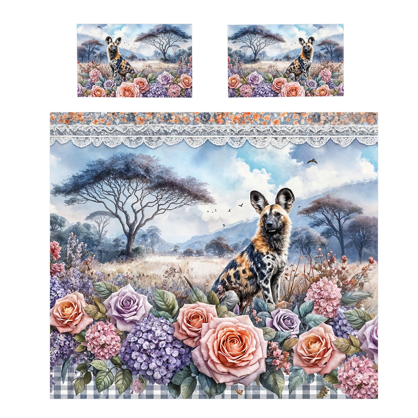 Wildlife Savanna Wild Dog Duvet Cover Set