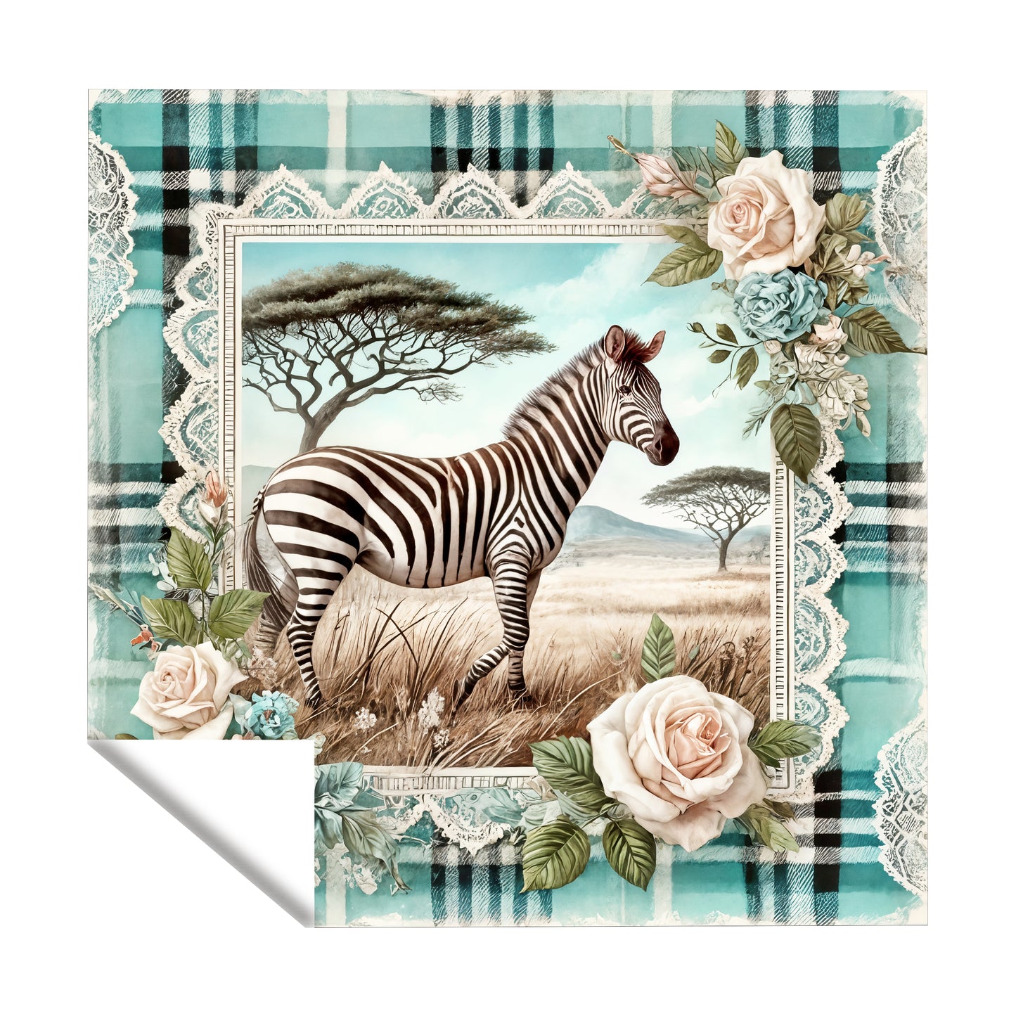 Wildlife Zebra Square Tablecloth