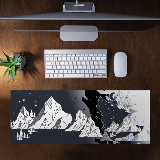Wolf In The Night Sky Large Desk Pad