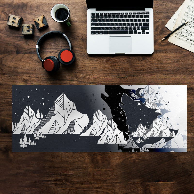 Wolf In The Night Sky Large Desk Pad