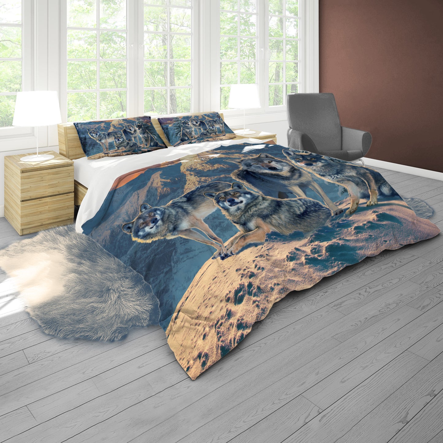Wolf Pack Duvet Cover Set By Vincent Hie