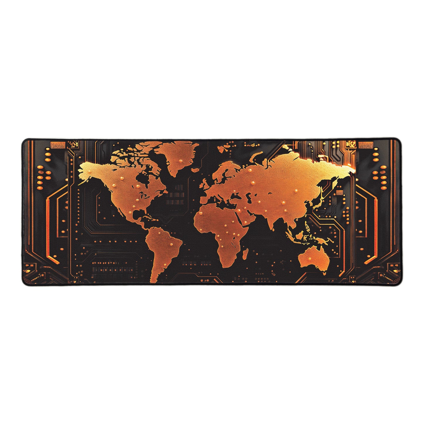 Cyber World Map Large Desk Pad