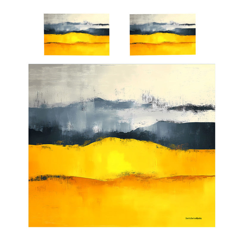 Yellow And Grey Duvet Cover Set by Wikus Schalkwyk