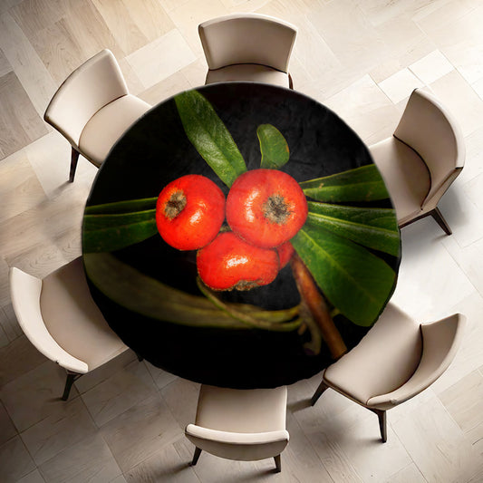 Yellow Firethorn Round Tablecloth by Annette Heymans