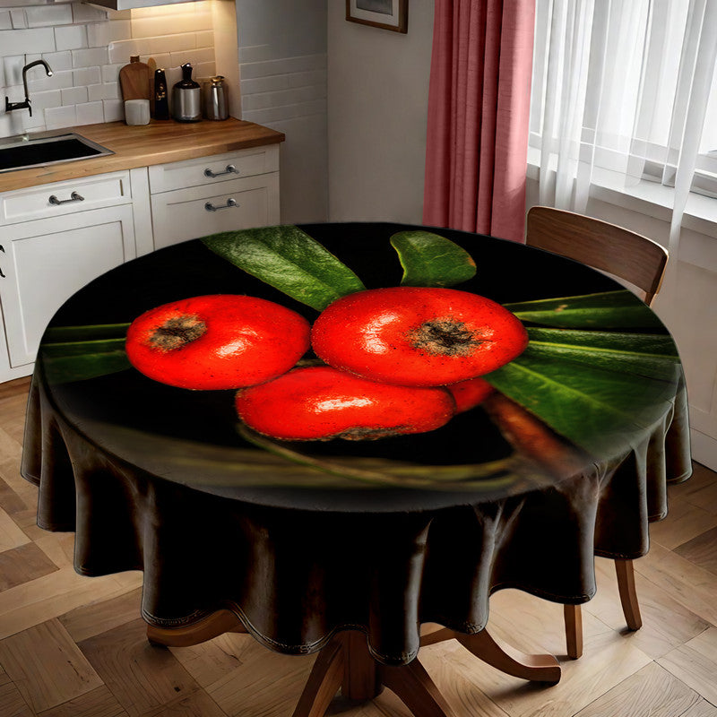 Yellow Firethorn Round Tablecloth by Annette Heymans