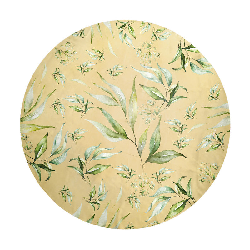 Yellow Green Leaves Round Tablecloth by Mark van Vuuren
